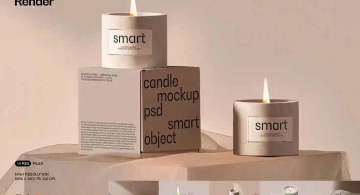 Candle and Box Mockup Set