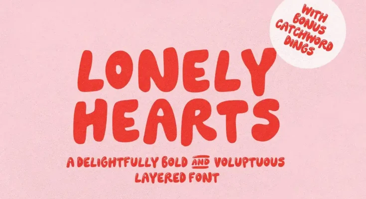 Lonely Hearts Layered Font