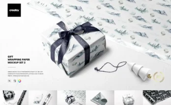 Gift Wrapping Paper Mockup Set