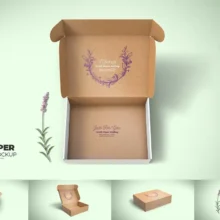 Kraft Paper Mailing Box Mockup