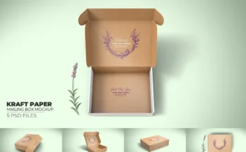 Kraft Paper Mailing Box Mockup