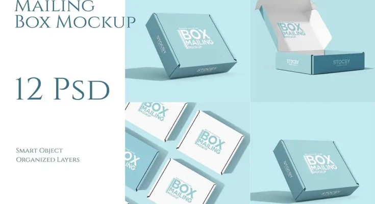 Mailing Box Mockup Set