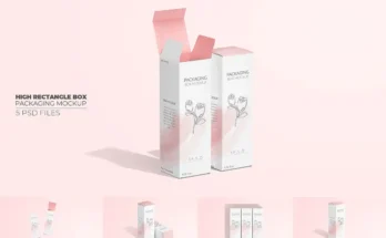 Package Box Mockup Tall Rectangle