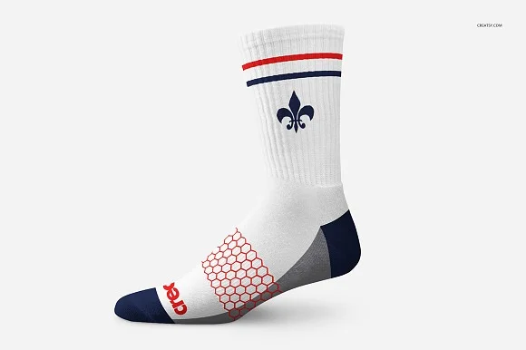 2 Athletic Socks Types Mockup PSD