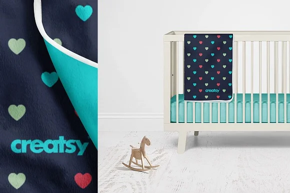 2 Baby Fleece Blanket Mockup PSD