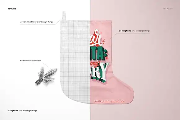 2 Christmas Stocking Mockup