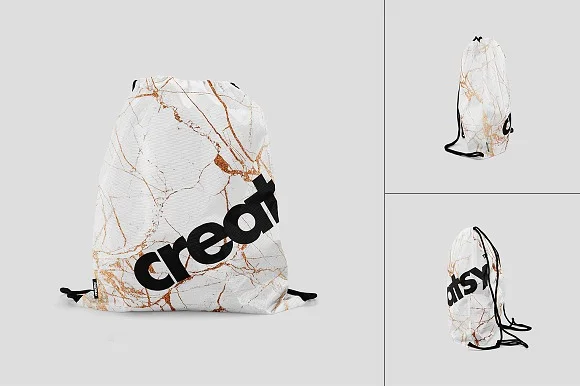 2 Drawstring Bag Mockup PSD