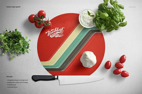 2 Glass Cutting Board Mockup PSD