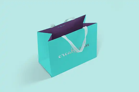 2 Landscape Paper Bag Mockup PSD