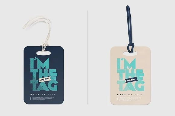 2 Luggage Diaper Tag Mockup PSD