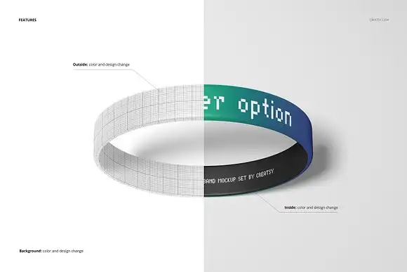 2 Printed Silicone Wristbands Mockup PSD