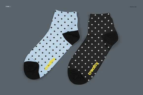 2 Sublimation Socks Mockup PSD