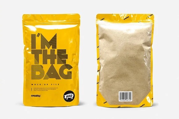 2 Zip Lock Plastic Bag Mockup PSD