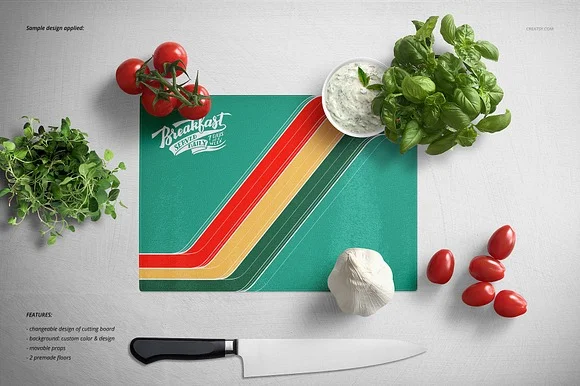 3 Glass Cutting Board Mockup PSD