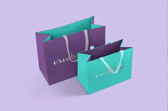 3 Landscape Paper Bag Mockup PSD