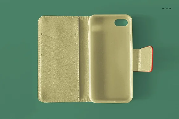 3 Leather Phone Case Mockup PSD