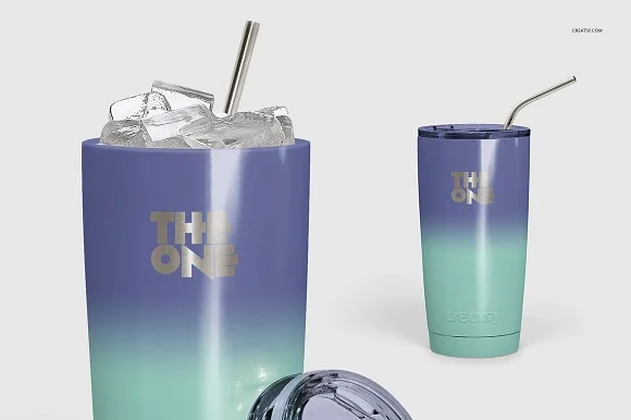 3 Powder Coated Tumbler Mockup PSD