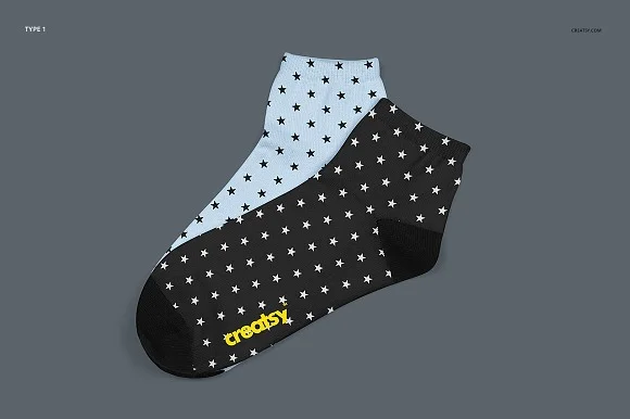 3 Sublimation Socks Mockup PSD