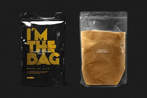 3 Zip Lock Plastic Bag Mockup PSD