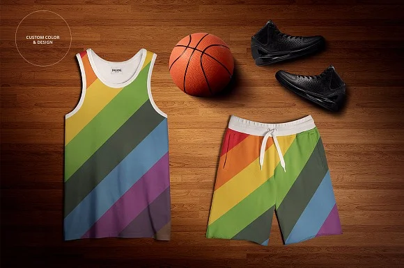 4 Basketball Uniform Mockup PSD