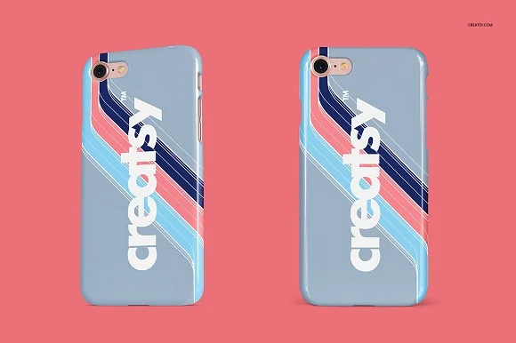 4 Phone Glossy Case Mockup PSD