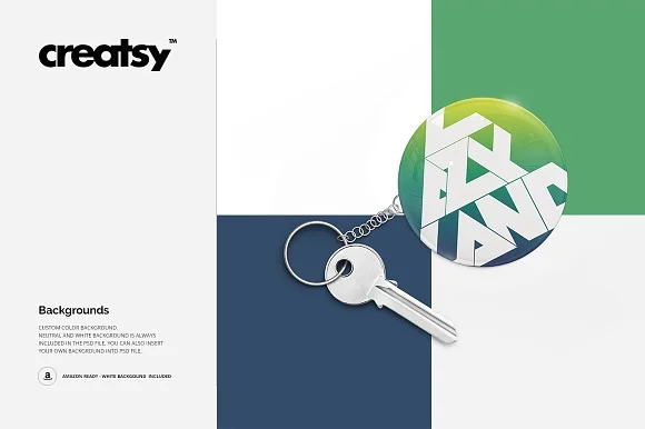 4 Round Key Chain Mockup PSD