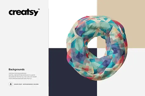 4 infinity scarf mockup PSD