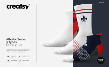 Athletic Socks Types Mockup PSD