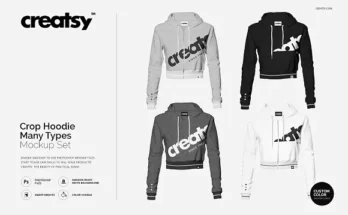 Cropped Hoodie Mockup PSD