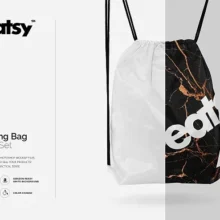 Drawstring Bag Mockup PSD