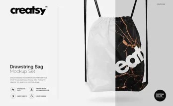 Drawstring Bag Mockup PSD