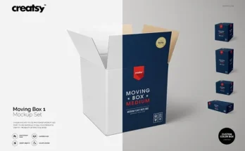 Moving Box Mockup PSD