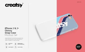 Phone Glossy Case Mockup PSD