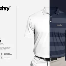 Polyester Polo Shirt Mockup PSD