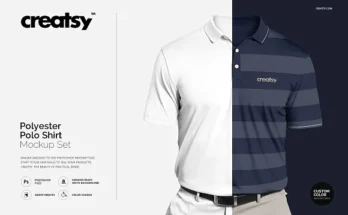 Polyester Polo Shirt Mockup PSD