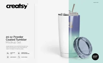 Powder Coated Tumbler Mockup PSD