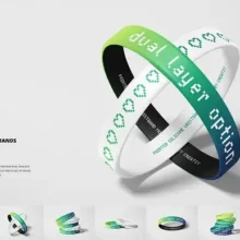 Printed Silicone Wristbands Mockup PSD