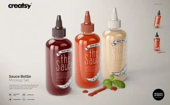 Sauce Bottle Mockup PSD