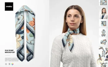 Silk Scarf Mockup PSD