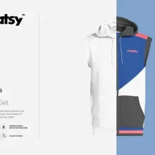 Sleeveless Hoodie Mockup PSD