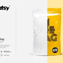 Zip Lock Plastic Bag Mockup PSD