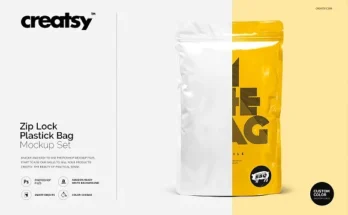 Zip Lock Plastic Bag Mockup PSD