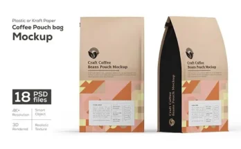 Coffee Pouch Bag Mockup