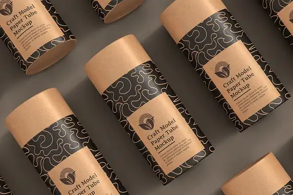 Craft Paper Tube Mockup PSD 2