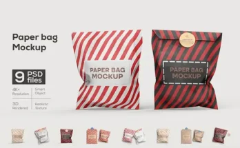 Gift Paper Bag Mockup