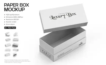 Luxury Two Piece Rigid Box Mockup