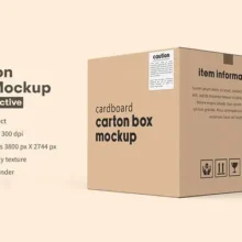 Square Carton Box Mockup