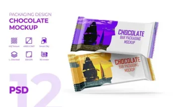 Chocolate Bar Package Mockup