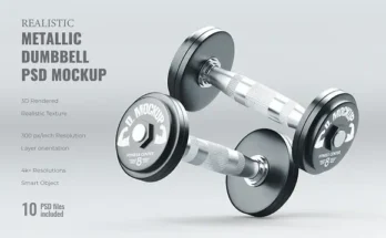 Gym Dumbbell PSD Mockup