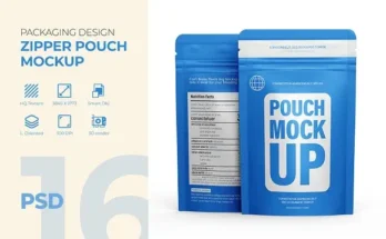 Zipper Pouch Packaging Mockup